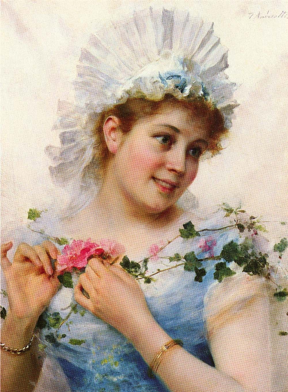 Federico Andreotti A Young Girl With Roses